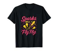 Sparks Will Fly Electrician Lightbulb Firework Graphic T-Shirt