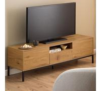sparks wooden tv stand with 2 doors 1 drawer in wild oak