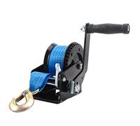 SPARKWHIZ Boat Trailer Winch Hand Winch 1600lbs Heavy Duty Hook with 26ft Polyester Strap Hand Crank Winch, Two Way Ratchet Manual Winch for Trailer Marine Boat ATV
