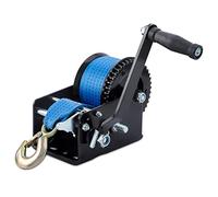 SPARKWHIZ Boat Trailer Winch Hand Winch, 3200 lbs Manual Winch with Heavy Duty 10m (33ft) Nylon Blue Strap Hand Crank Winch, Two Way Ratchet Winch with Hook for Trailer ATV Boat