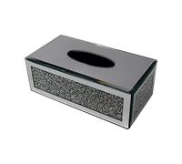 Sparky Glass Tissue Box With Crystal Crushed Diamonds For Home Decoration, Table Napkin Holder for Home Décor, Table, Silver