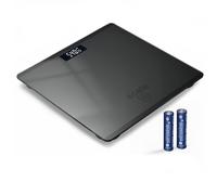 Sparoma AD-26 Gray Black Digital Bathroom Scale - Battery Powered (2×AAA Not Included), 180kg/400lb Capacity, 0.05kg Precision, 4mm Tempered Glass, LCD Display, for Bathroom, Bedroom & Home Use