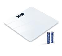 Sparoma AD-26 White Digital Bathroom Scale - Battery Powered (2×AAA), 180kg/400lb Capacity, 0.05kg Precision, 4mm Tempered Glass, LCD Display, for Bathroom, Bedroom & Home Use