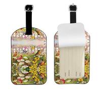 Sparrow Birds Sing Print Leather Luggage Travel Bag Tags Neast Luggage Tag Holder Name Id Labels Set for Men Women, 1 Pack