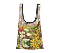 Sparrow Birds Sing Print Reusable, Foldable,Washable Grocery Bags Foldable in A Pouch Eco Tote Shopping Bag,Daily Shopping Loading