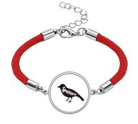 Sparrow Black and White Animal Lucky Red String Bracelet Rope Bracelet Handmade