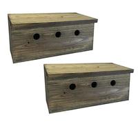 Selections Sparrow Colony Wooden Nesting Box Terrace Bird House (Pack of 2)