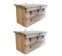 Sparrow Colony Wooden Nesting Box with Removable Nest Fronts Set of 2