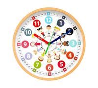 Sparrow High - Colorful educational analog clock for kids, 10 inch silent clock, no ticking, learn and tell time clearly, teach time easily, decorate room