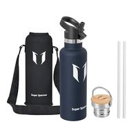 Sparrow Insulated Water Bottle W/Straw -Metal Water Bottles-500ml&750ml&1L | Stainless Steel Drinks Bottles, Leakproof, Dishwasher Safe,Cold & Hot,BPA-Free,TwistTrail Flask W/ Straw Lid, Loop Cap & Bag