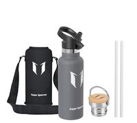 Sparrow Insulated Water Bottle W/Straw -Metal Water Bottles-500ml&750ml&1L | Stainless Steel Drinks Bottles, Leakproof, Dishwasher Safe,Cold & Hot,BPA-Free,TwistTrail Flask W/ Straw Lid, Loop Cap & Bag