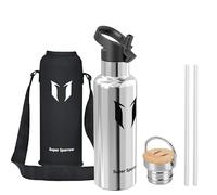 Super Sparrow Stainless Steel Water Bottle - 750ml - Vacuum Insulated Metal Water Bottle - Standard Mouth Flask - BPA Free - Straw Water Bottle for Gym, Travel, Sports