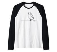 Sparrow Line Art Birdwatcher Raglan Baseball Tee