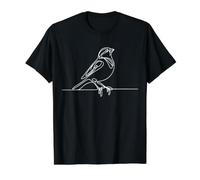 Sparrow Line Art Birdwatcher Value Graphic T-Shirt, Men, Black, S
