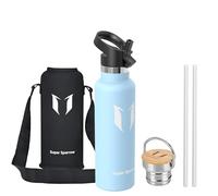 Super Sparrow Stainless Steel Water Bottle -620ml- Vacuum Insulated Metal Water Bottle - Standard Mouth Flask - BPA Free - Ideal Straw Water Bottle for Work, Gym, Travel, Sports
