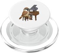 Sparrow Playing Piano Instrumentalist Funny Bird Lover PopSockets PopGrip for MagSafe