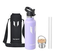 Super Sparrow Stainless Steel Water Bottle - 750ml - Vacuum Insulated Metal Water Bottle - Standard Mouth Flask - BPA Free - Straw Water Bottle for Gym, Travel, Sports