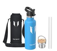 Super Sparrow Stainless Steel Water Bottle - 750ml - Vacuum Insulated Metal Water Bottle - Standard Mouth Flask - BPA Free - Straw Water Bottle for Gym, Travel, Sports