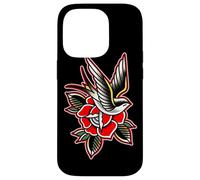 Sparrow x Rose Traditional Tattoo Flash Case for iPhone 14 Pro