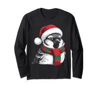 Sparrow Xmas Santa Hat Scarf Christmas Costume Long Sleeve T-Shirt