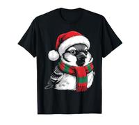 Sparrow Xmas Santa Hat Scarf Christmas Costume T-Shirt