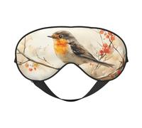 Sparrows On The Branches Print Sleep Mask with Adjustable Strap, Comfortable Eye Cover for Travel, Yoga, Napping, Sleeping & Relaxation