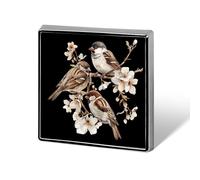 Sparrows Spring Flowers Funny Lapel Tie Pin Buttons Brooch Badge Pin Clothes Hat Accessories for Men Women