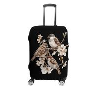 Sparrows Spring Flowers Funny Luggage Cover for Suitcases Protector Washable Travel Baggage Covers Fit 19-32 Inch