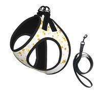 Sparsed Dreamy Stars And Spots Print Harness Leash Set For Cat Dog, Reflective Adjustable Escape-Proof Vest Lead With Soft Breathable Mesh, For Small Pets And Kitten Puppy
