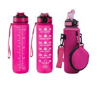 Sparsh & Sell Premium 32oz Motivational Water Bottle with Time Marker & Straw - Leakproof, BPA-Free Tritan, Carry Strap, Wide Mouth for Gym, Office & Travel