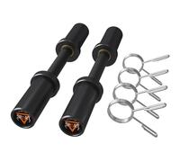 SPART Dumbbell Handles, 16'' Olympic, Loadable Dumbbell Bars for 2-inch Weight Plates, Knurled Black Grip, 100 LB Capacity, Ideal for Home Gym Strength Training, Includes 2 Pairs of Spring Collars