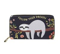 spArt Womens Long Wallet Purse Card Holders Sloth Follow Your Dreams Pattern Leather Clutch Bag Phone Case