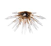 Sparta 6 Light Semi Flush Light - Aged Brass