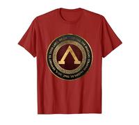 Sparta Battle of Thermopylae Epitaph Spartan History T-Shirt, Men, Cranberry Red, Small