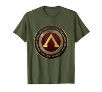 Sparta Battle of Thermopylae Epitaph Spartan History T-Shirt, Men, Olive Green, Medium