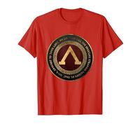 Sparta Battle of Thermopylae Epitaph Spartan History T-Shirt, Men, Red, Medium