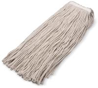 SPARTA Flo-Pac Cotton Mop Head, Cut-End, Narrow Band with White Band for Organized Cleaning, 44 Inches, Tan