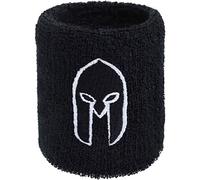 Sparta Helmet Sweat Band for Wrist - Embroidery Sweat Absorbent Wrist Band for Men Women - Black Terrycloth Arm Band for Fighters Soldiers Sports Trainings - Gift for Outdoor Sports