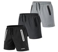 Sparta Men’s Gym Shorts with Zip Pockets - Quick Dry Lightweight Training & Running Shorts - Breathable Workout Fitness Sports Shorts (UK, Alpha, XL, Slim, Regular, Grey)