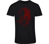 Sparta Men's T-Shirt Ravens Blood Helmet Fitness T-Shirt Viking Gifts for Men Viking Clothing, black, L