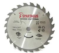 Spartacus 184mm Diameter x 24 Teeth x 16 Bore Wood Cutting Circular Saw Blade Fits Ryobi W6402C