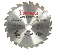 Spartacus 216mm Diameter x 24 Teeth x 30mm Bore Wood Cutting Mitre Chop Saw Blade Fits Metabo KS18LTX