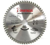 Spartacus 216mm Diameter x 60 Teeth x 30mm Bore Wood Cutting Mitre Chop Saw Blade Fits Metabo KS18LTX