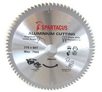 Spartacus 216mm Diameter x 80 Teeth x 30mm Bore Aluminium Cutting Circular Saw Blade Fits Metabo KS18LTX