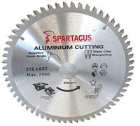 Spartacus 216mm x 60 Teeth x 30mm Bore Aluminium Cutting Circular Saw Blade Fits Bosch GCM8