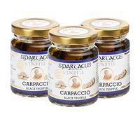 Spartacus CARPACCIO Black Truffles, Preserved in Extra Virgin Olive Oil, Perfect Gourmet Condiment for Pizza, Pasta, Salads, Potatoes, Meat, and Eggs. Vegan Gift IDEA. (Black Truffles 270G)