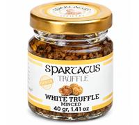 Spartacus Truffle Minced White Truffle 40g Borchii in Olive Oil | Discovery 40g jar, delicate Borchii white truffle to stir in, vegan and gluten free, gourmet gift idea