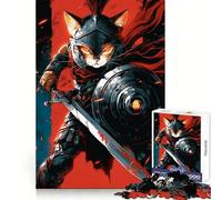 Spartan Cat 1000 Piece Jigsaw Puzzles for Adults Teenagers Thought Toy Leisure Time Accurate Edge Wall Art Decor 38x26cm