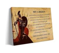 Spartan Ethics Framed Poster, Discipline Courage Obedience Quote, Ancient Warriors Canvas Art for Motivational Wall Display (Framed,08x12inch(20x30cm))