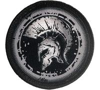 Spartan Helmet Patch 100% Embroidered - Morale Patch Velkro - Airsoft Patches - Spartan Shield Badges - Patches for Backpacks - 3" Circle Tactical Patch